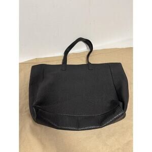 Facine Tote Bag Womens Black Pebbled Leather Made in Spain Large Shoulder Purse